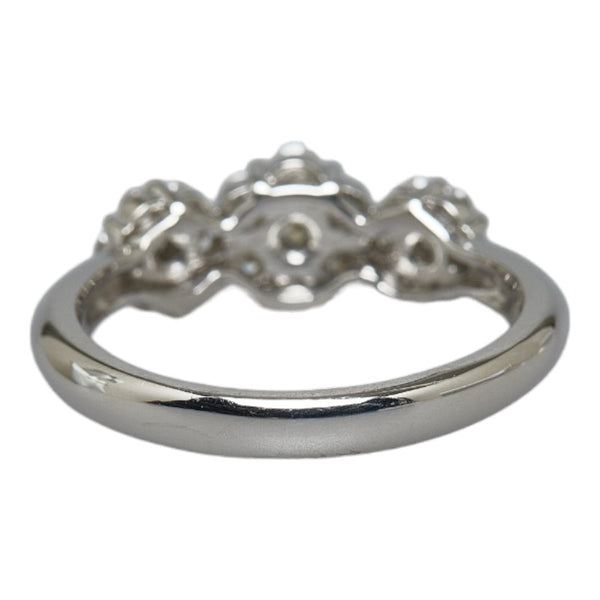 Pt900 プラチナ ダイヤ0.50ct フラワー リング 指輪 レディース 10.5号 【中古】