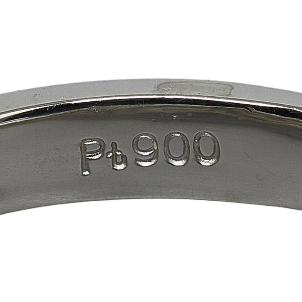 Pt900 プラチナ ダイヤ0.50ct フラワー リング 指輪 レディース 10.5号 【中古】