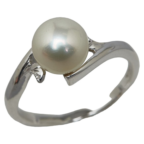 ミキモト K14WG ホワイトゴールド アコヤパール7.5mm リング 指輪 レディース MIKIMOTO 10号 【中古】