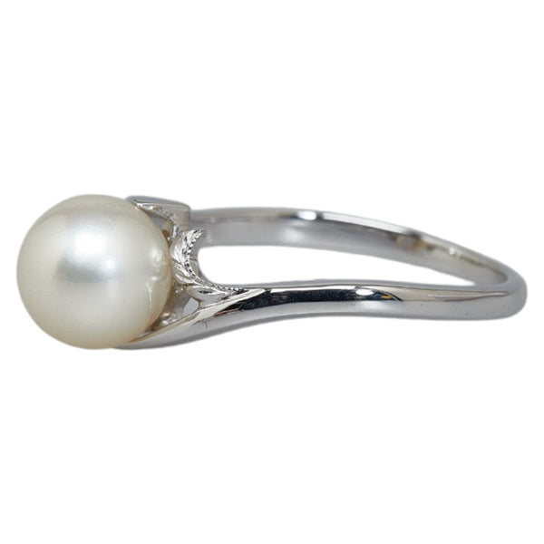 ミキモト K14WG ホワイトゴールド アコヤパール7.5mm リング 指輪 レディース MIKIMOTO 10号 【中古】