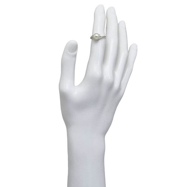 ミキモト K14WG ホワイトゴールド アコヤパール7.5mm リング 指輪 レディース MIKIMOTO 10号 【中古】