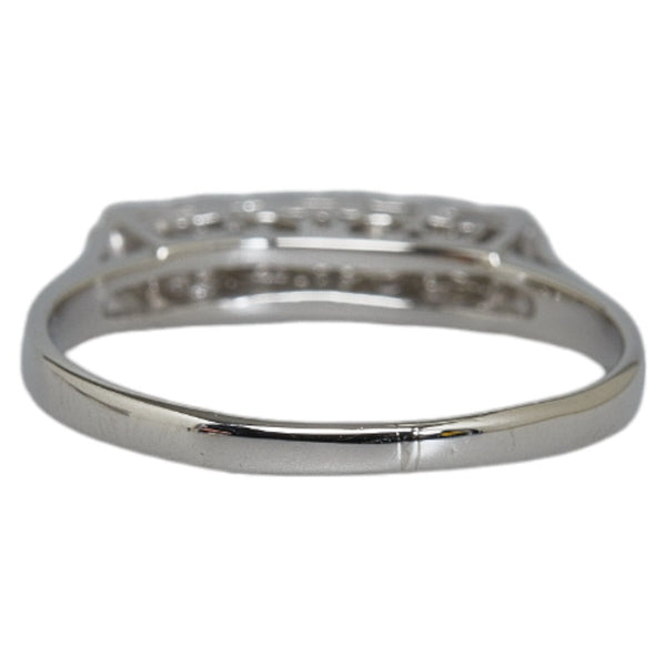 Pt900 プラチナ ダイヤ0.10ct 一文字 リング 指輪 レディース 10号 【中古】