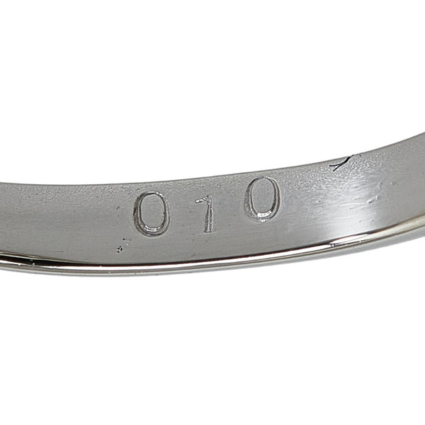 Pt900 プラチナ ダイヤ0.10ct 一文字 リング 指輪 レディース 10号 【中古】