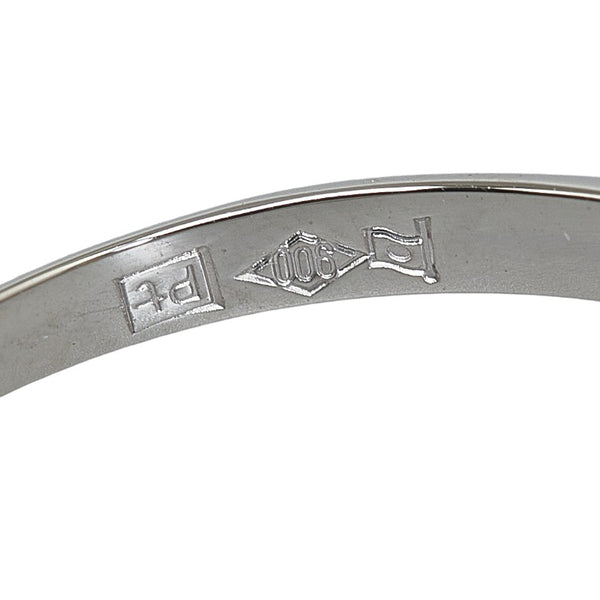 Pt900 プラチナ ダイヤ0.10ct 一文字 リング 指輪 レディース 10号 【中古】