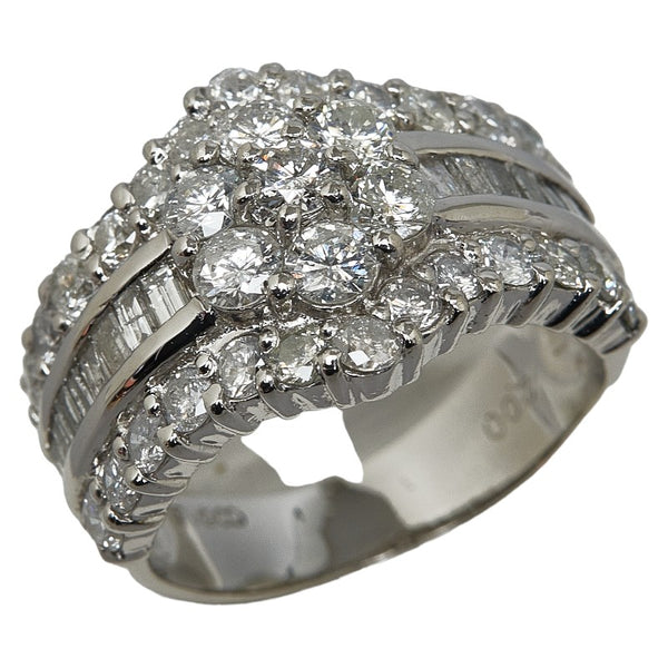 Pt900 プラチナ ダイヤ2.00ct ハーフエタニティ リング 指輪 レディース 6.5号 【中古】
