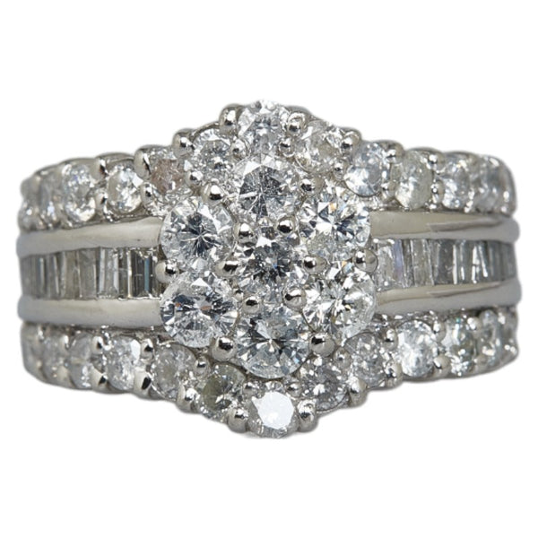 Pt900 プラチナ ダイヤ2.00ct ハーフエタニティ リング 指輪 レディース 6.5号 【中古】