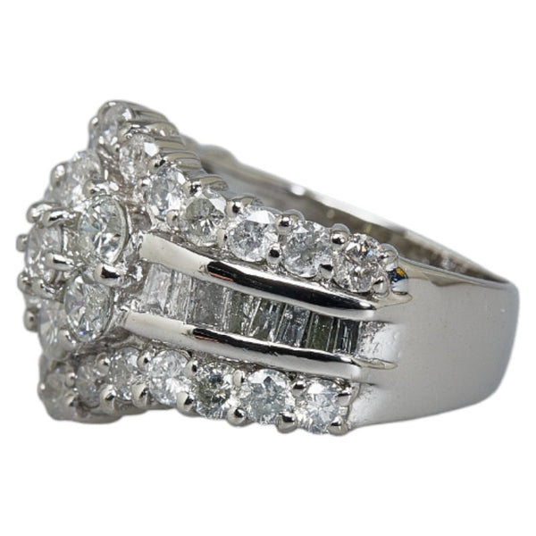 Pt900 プラチナ ダイヤ2.00ct ハーフエタニティ リング 指輪 レディース 6.5号 【中古】