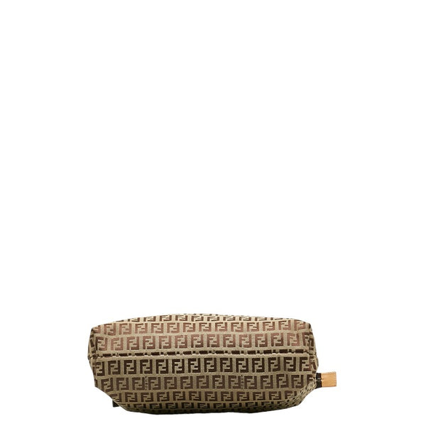 フェンディ ズッキーノ ハンドバッグ トートバッグ 8BH022 ベージュ ブラウン キャンバス レザー レディース FENDI 【中古】