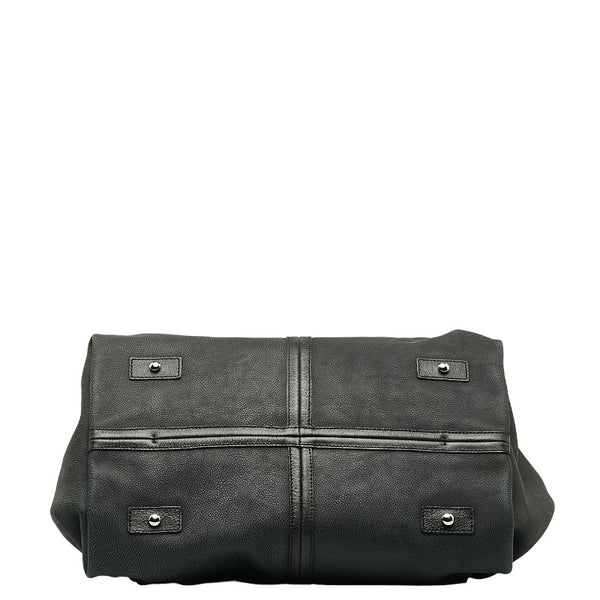 シャネル カメリア チェーン ショルダーバッグ ブラック グリーン レザー ヌバック レディース CHANEL 【中古】