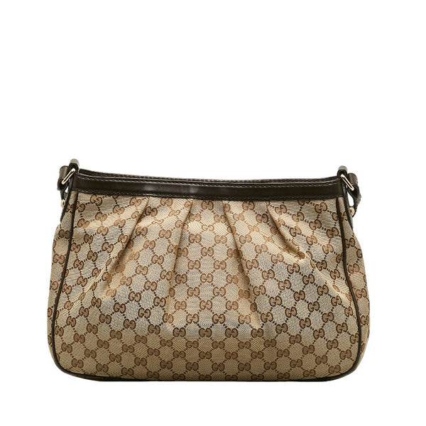 グッチ GGキャンバス スーキー 斜め掛け ショルダーバッグ  296834 ベージュ ブラウン キャンバス レザー レディース GUCCI 【中古】