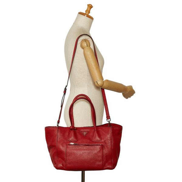 プラダ ハンドバッグ ショルダーバッグ 2WAY BN2795 レッド レザー レディース PRADA 【中古】