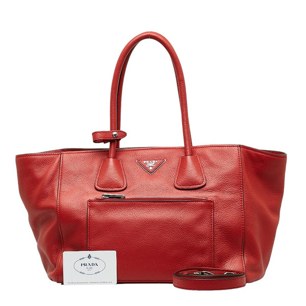 プラダ ハンドバッグ ショルダーバッグ 2WAY BN2795 レッド レザー レディース PRADA 【中古】