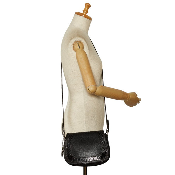 カルティエ ハンドバッグ ショルダーバッグ 2WAY ブラック レザー パイソン スウェード レディース CARTIER 【中古】