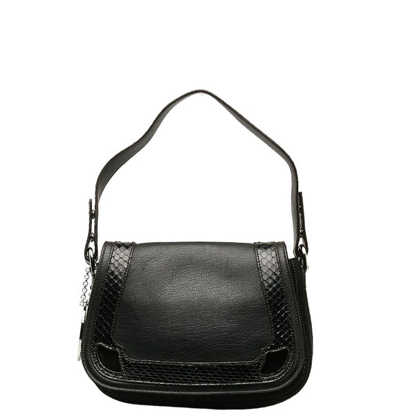 カルティエ ハンドバッグ ショルダーバッグ 2WAY ブラック レザー パイソン スウェード レディース CARTIER 【中古】