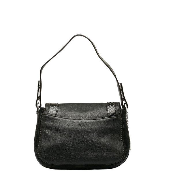 カルティエ ハンドバッグ ショルダーバッグ 2WAY ブラック レザー パイソン スウェード レディース CARTIER 【中古】