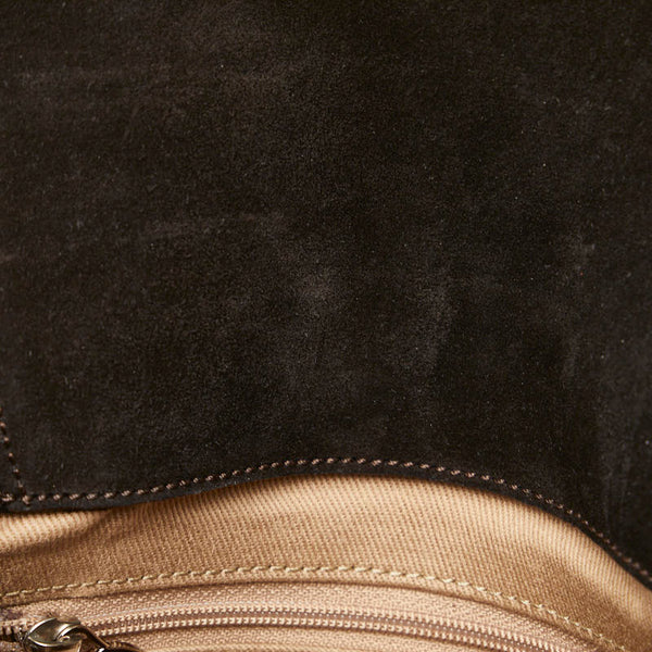 カルティエ ハンドバッグ ショルダーバッグ 2WAY ブラック レザー パイソン スウェード レディース CARTIER 【中古】