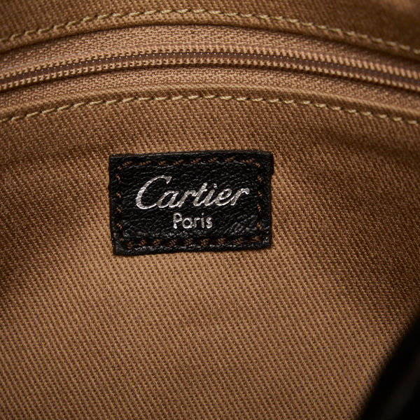 カルティエ ハンドバッグ ショルダーバッグ 2WAY ブラック レザー パイソン スウェード レディース CARTIER 【中古】
