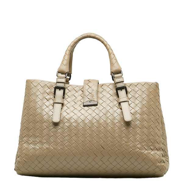 ボッテガヴェネタ イントレチャート ハンドバッグ グレー レザー レディース BOTTEGAVENETA 【中古】