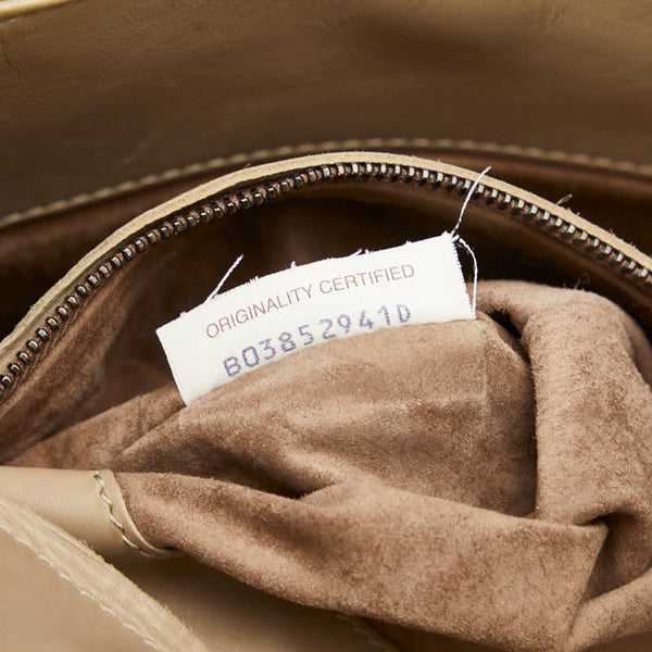ボッテガヴェネタ イントレチャート ハンドバッグ グレー レザー レディース BOTTEGAVENETA 【中古】