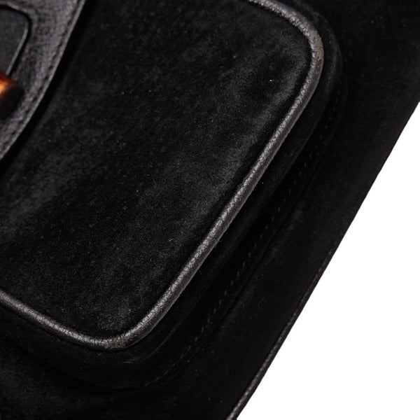 グッチ バンブー リュック バックパック 003 2058 0016 ブラック レザー スウェード レディース GUCCI 【中古】