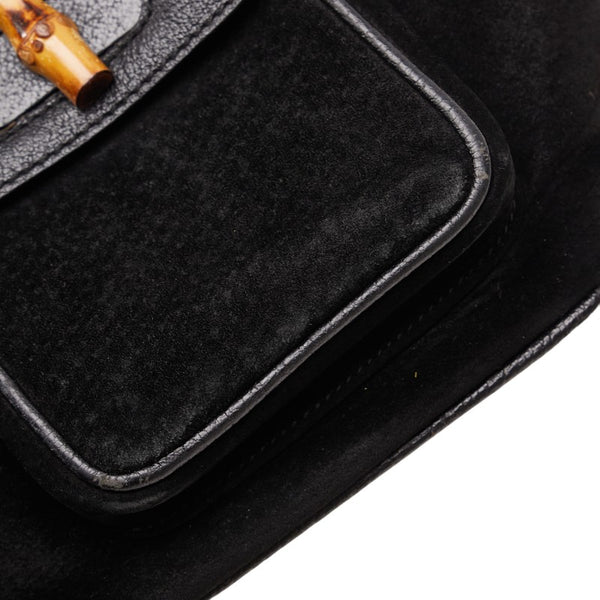 グッチ バンブー リュック バックパック 003 2058 0016 ブラック レザー スウェード レディース GUCCI 【中古】