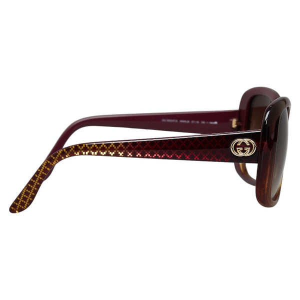 グッチ ディアマンテ グラデーション サングラス GG3593 F S ブラウン マルチカラー プラスチック レディース GUCCI 【中古】