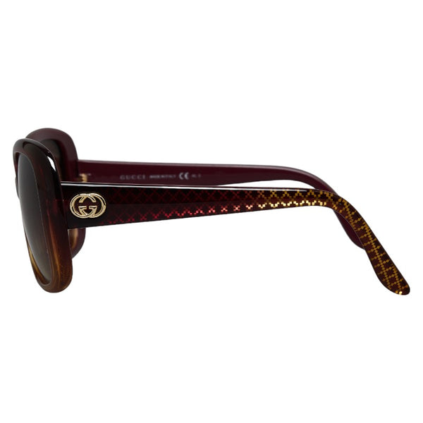 グッチ ディアマンテ グラデーション サングラス GG3593 F S ブラウン マルチカラー プラスチック レディース GUCCI 【中古】