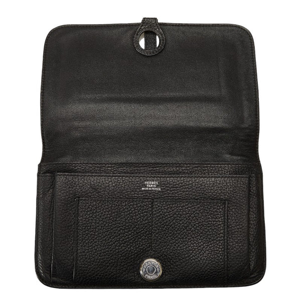 エルメス ドゴンGM 長財布 ロングウォレット ブラック トゴ メンズ HERMES 【中古】