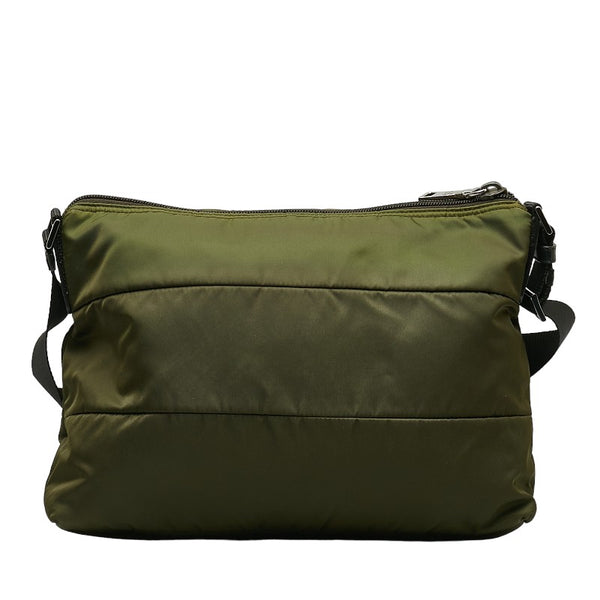 プラダ 斜め掛け ショルダーバッグ BT0740 カーキ ナイロン レザー レディース PRADA 【中古】
