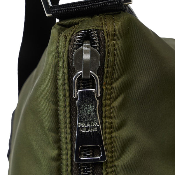 プラダ 斜め掛け ショルダーバッグ BT0740 カーキ ナイロン レザー レディース PRADA 【中古】