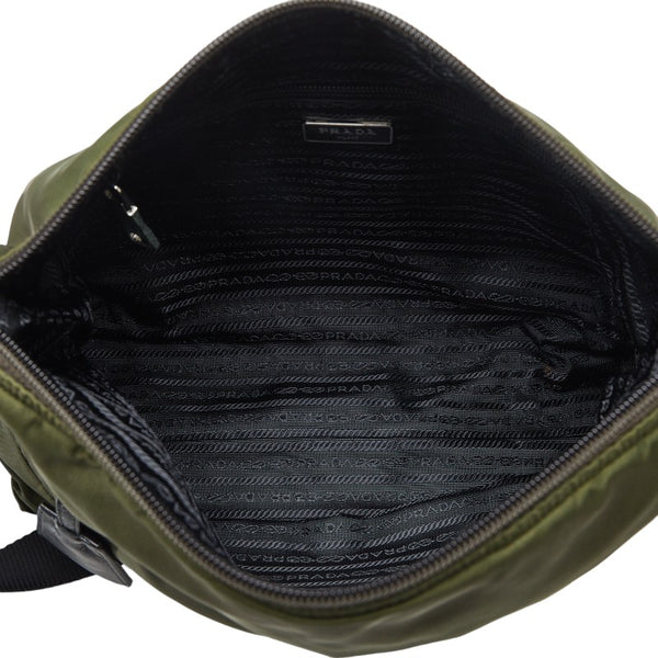 プラダ 斜め掛け ショルダーバッグ BT0740 カーキ ナイロン レザー レディース PRADA 【中古】