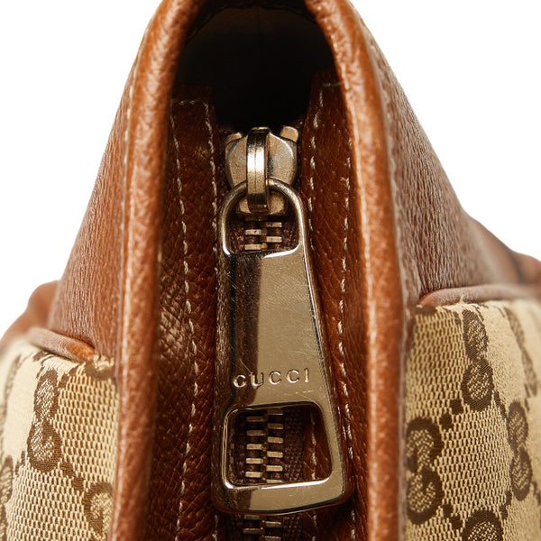 グッチ GGキャンバス ハンドバッグ 353119 ベージュ ブラウン キャンバス レザー レディース GUCCI 【中古】