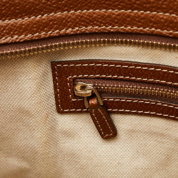 グッチ GGキャンバス ハンドバッグ 353119 ベージュ ブラウン キャンバス レザー レディース GUCCI 【中古】