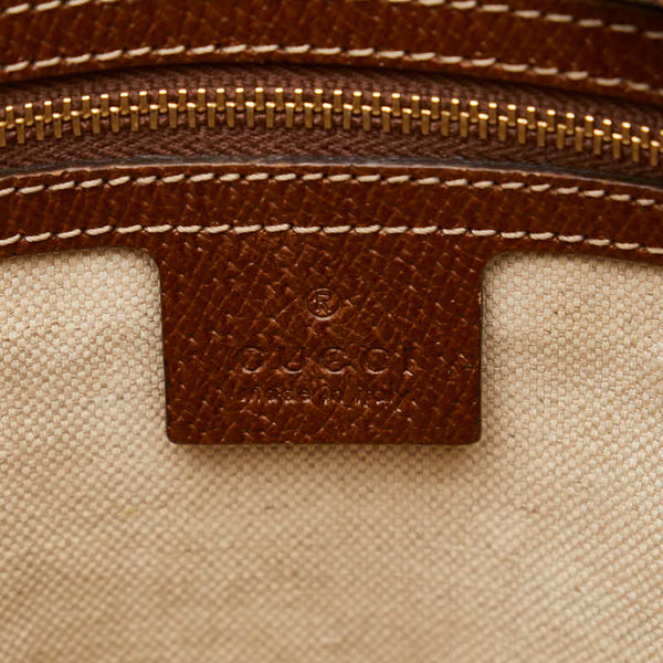 グッチ GGキャンバス ハンドバッグ 353119 ベージュ ブラウン キャンバス レザー レディース GUCCI 【中古】