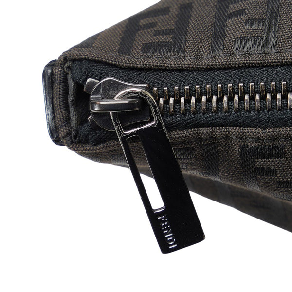 フェンディ ズッキーノ ハンドバッグ 8BH134 ブラック キャンバス レザー レディース FENDI 【中古】