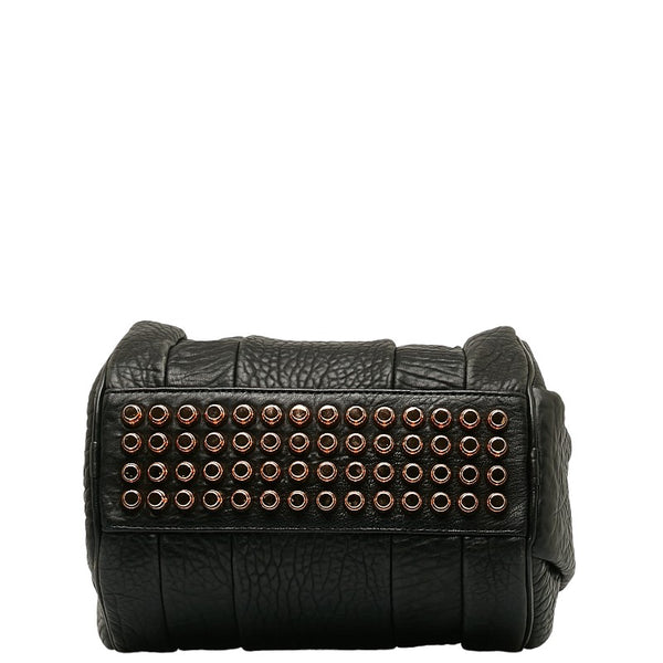 アレキサンダーワン ロッキー スタッズ ミニボストンバッグ ハンドバッグ ショルダーバッグ 2WAY ブラック レザー レディース Alexander Wang 【中古】