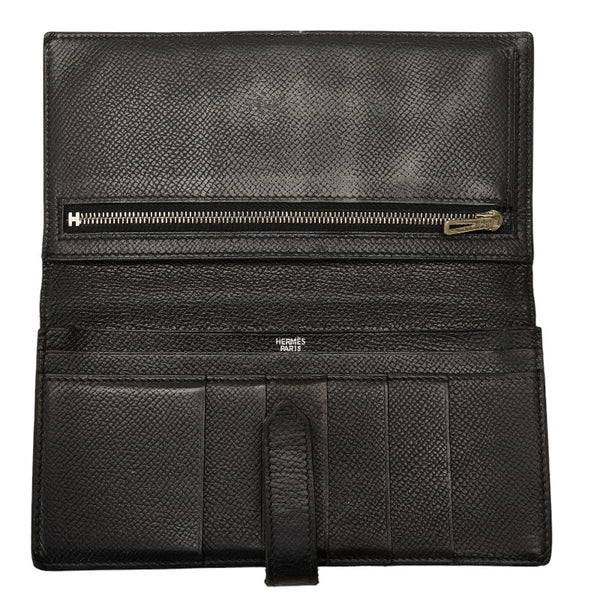 エルメス ベアンスフレ 長財布 ブラック ヴォーエプソン レディース HERMES 【中古】