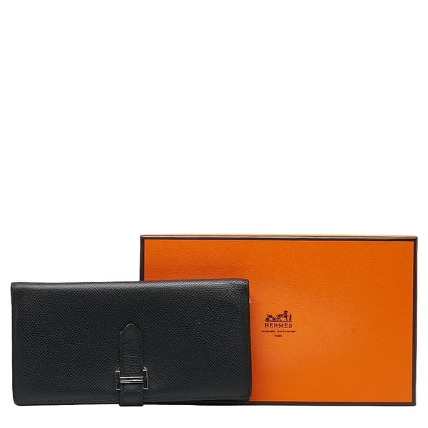 エルメス ベアンスフレ 長財布 ブラック ヴォーエプソン レディース HERMES 【中古】