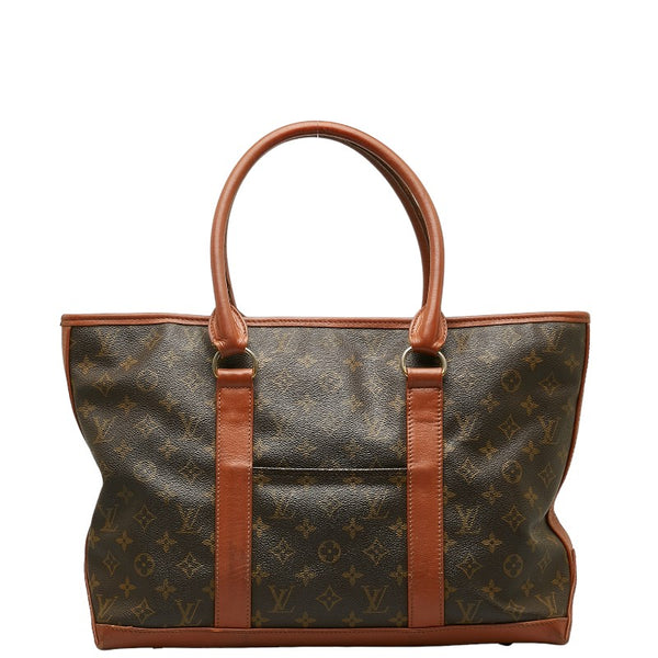ルイ ヴィトン モノグラム サックウィークエンドPM ショルダーバッグ トートバッグ M42425 ブラウン PVC レザー レディース LOUIS VUITTON 【中古】