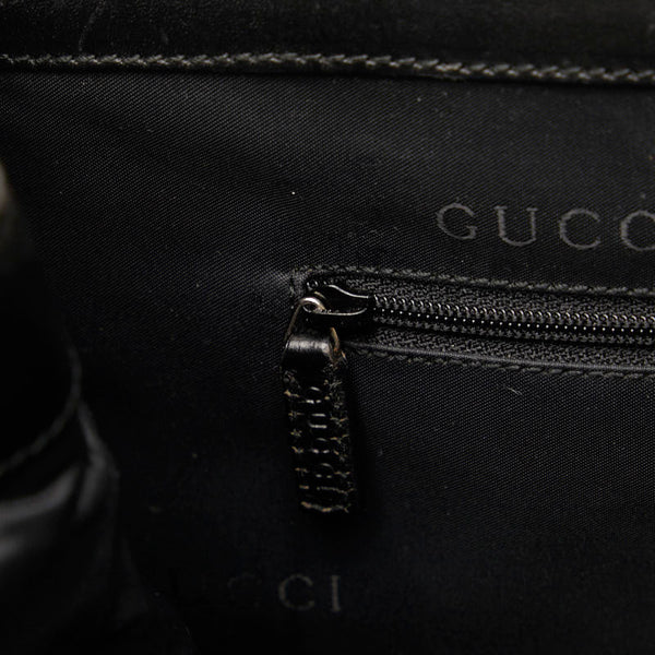 グッチ ジャッキー  トートバッグ 002 1064 ブラック キャンバス レザー メンズ GUCCI 【中古】