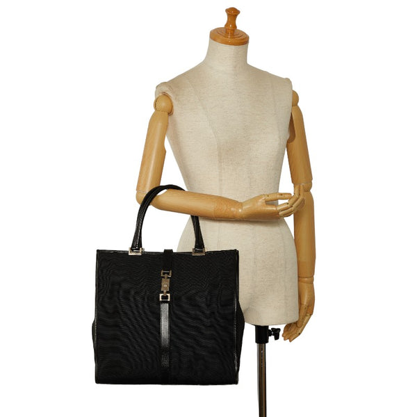 グッチ ジャッキー  トートバッグ 002 1064 ブラック キャンバス レザー メンズ GUCCI 【中古】