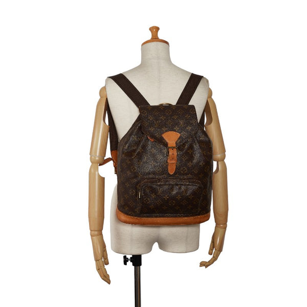 ルイ ヴィトン モノグラム モンスリGM リュック バックパック M51135 ブラウン PVC レザー レディース LOUIS VUITTON 【中古】