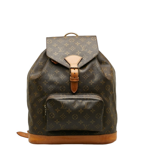 ルイ ヴィトン モノグラム モンスリGM リュック バックパック M51135 ブラウン PVC レザー レディース LOUIS VUITTON 【中古】