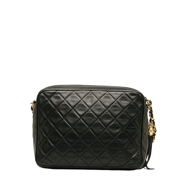 シャネル ココマーク タッセル チェーン 斜め掛け ショルダーバッグ ブラック レザー レディース CHANEL 【中古】