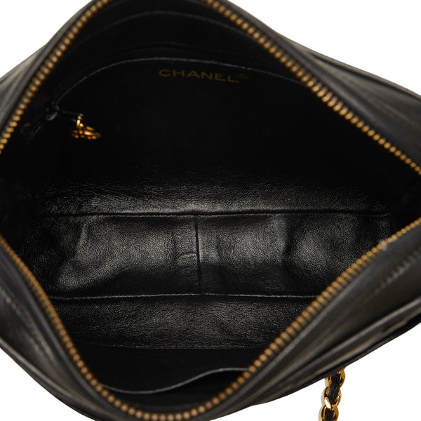 シャネル ココマーク タッセル チェーン 斜め掛け ショルダーバッグ ブラック レザー レディース CHANEL 【中古】