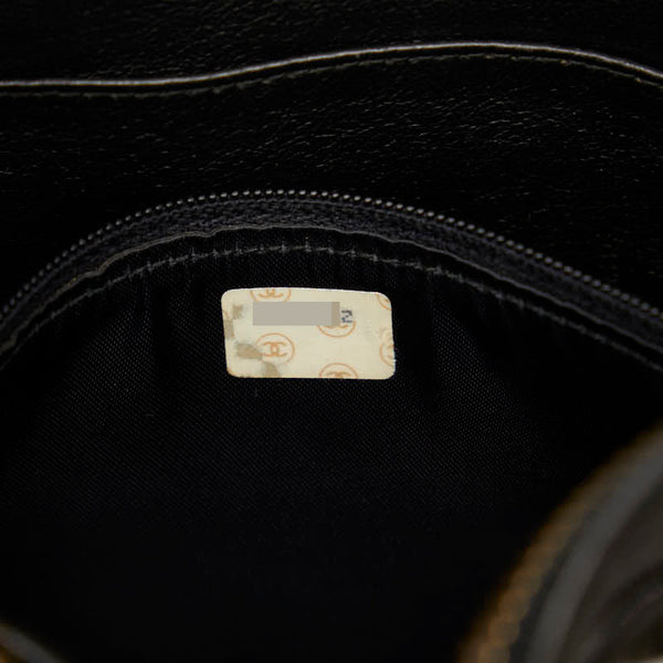 シャネル ココマーク タッセル チェーン 斜め掛け ショルダーバッグ ブラック レザー レディース CHANEL 【中古】