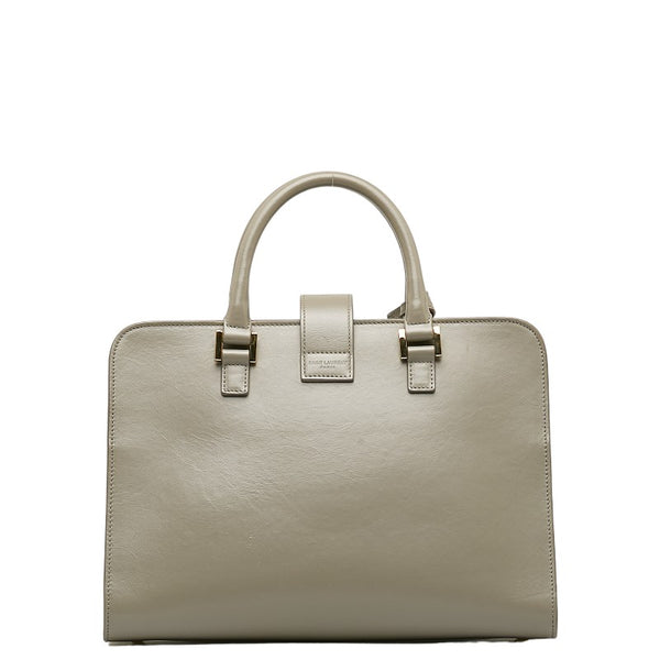 サンローラン カバスS ハンドバッグ ショルダーバッグ 2WAY 472469 グレー レザー レディース SAINT LAURENT 【中古】