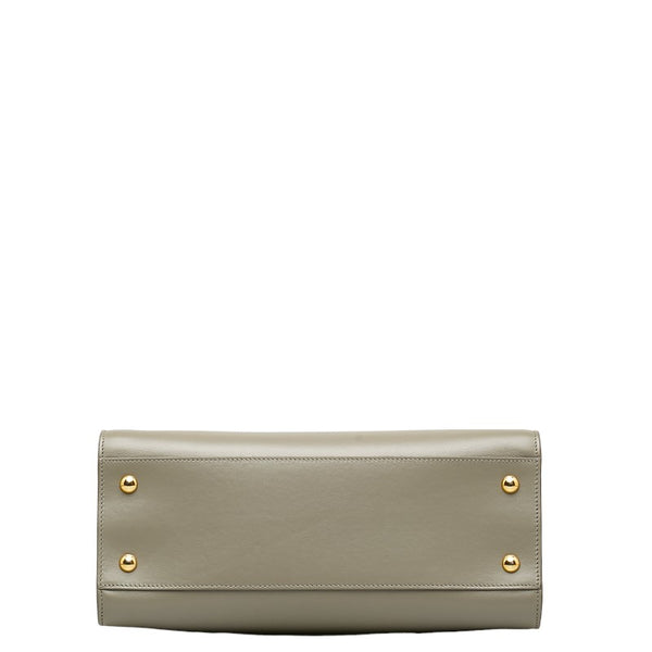 サンローラン カバスS ハンドバッグ ショルダーバッグ 2WAY 472469 グレー レザー レディース SAINT LAURENT 【中古】