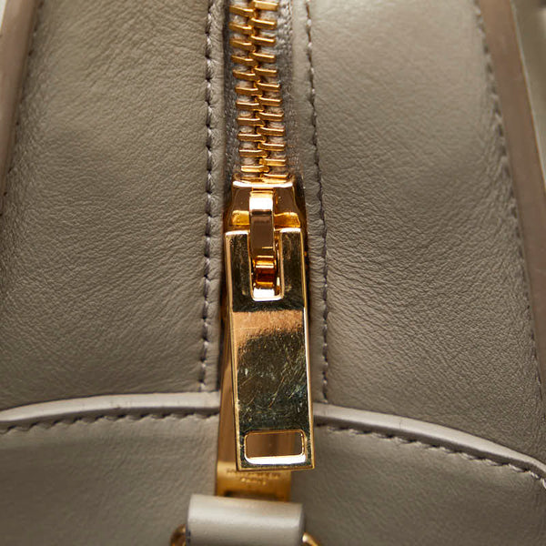 サンローラン カバスS ハンドバッグ ショルダーバッグ 2WAY 472469 グレー レザー レディース SAINT LAURENT 【中古】