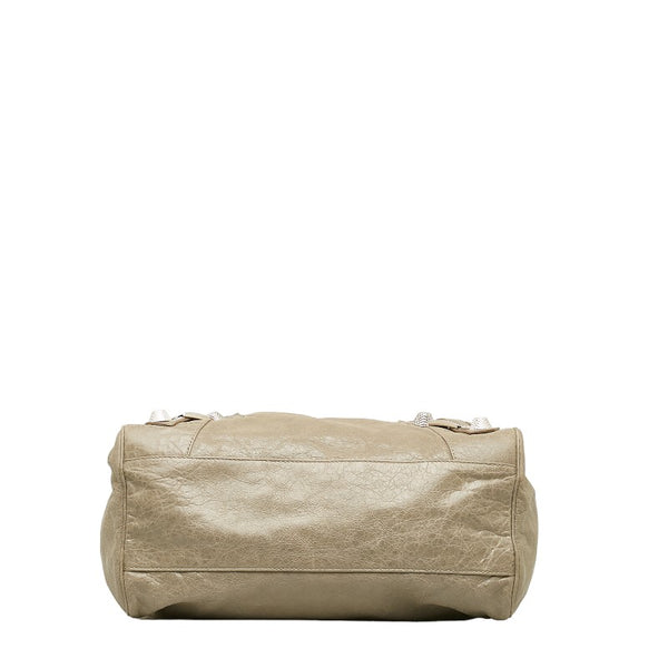 バレンシアガ ザ ジャイアント ヴェロ ハンドバッグ ショルダーバッグ 2WAY 263244 グレー レザー レディース BALENCIAGA 【中古】